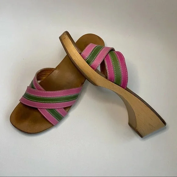 Coach Clog Mule Leather Stripe Sandal - Picture 9 of 16